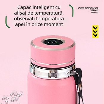 Termos din oțel inoxidabil 316, afișaj temperatură, separare ceai-apă, portabil, capacitate mare