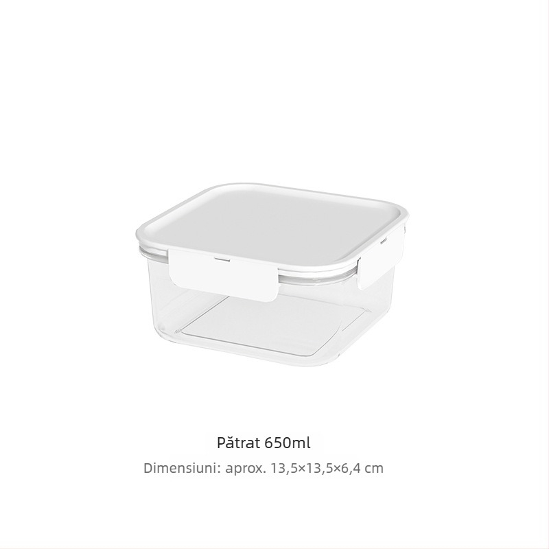 Cutie dreptunghiulară de depozitare a alimentelor cu capac – bucătărie, frigider și cuptor cu microunde – cutie de prânz etanșă pentru mâncare și fructe