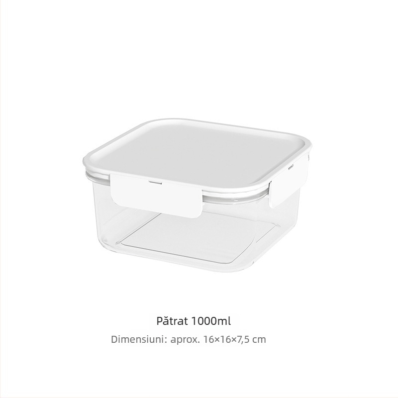 Cutie dreptunghiulară de depozitare a alimentelor cu capac – bucătărie, frigider și cuptor cu microunde – cutie de prânz etanșă pentru mâncare și fructe