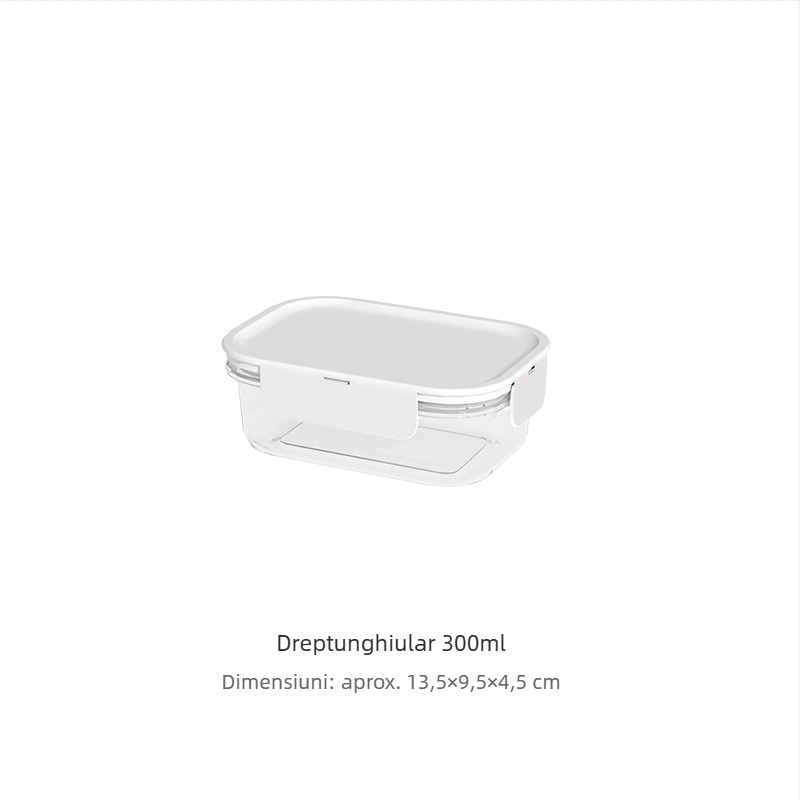 Cutie dreptunghiulară de depozitare a alimentelor cu capac – bucătărie, frigider și cuptor cu microunde – cutie de prânz etanșă pentru mâncare și fructe
