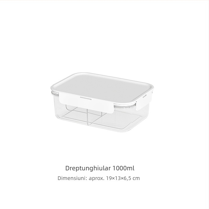 Cutie dreptunghiulară de depozitare a alimentelor cu capac – bucătărie, frigider și cuptor cu microunde – cutie de prânz etanșă pentru mâncare și fructe