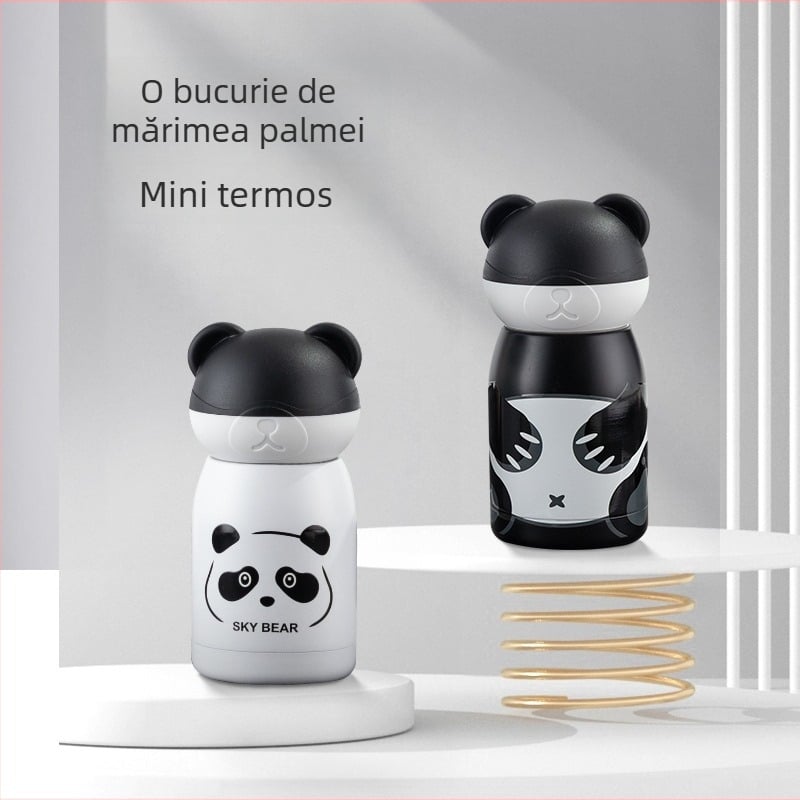 Cană termică Panda Mini – izolație vid, interior 304, exterior 201, design drăguț