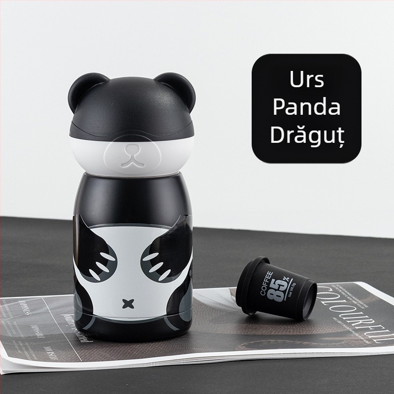 Cană termică Panda Mini – izolație vid, interior 304, exterior 201, design drăguț