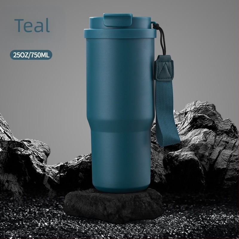 Cană de cafea din oțel inoxidabil pentru mașină, mâner dublu, termos izolat, design modern, personalizare