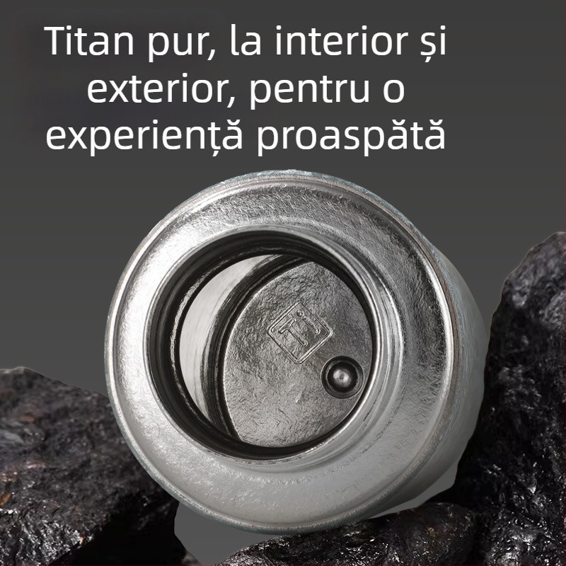 Ceașcă din titan pur cu capac magnetic, izolație dublă, separare ceai-apă — ceai sănătos, cadou valoros