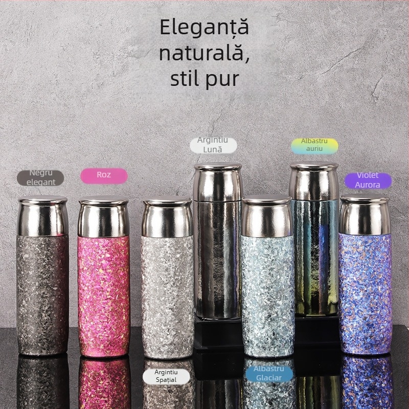 Ceașcă din titan pur cu capac magnetic, izolație dublă, separare ceai-apă — ceai sănătos, cadou valoros