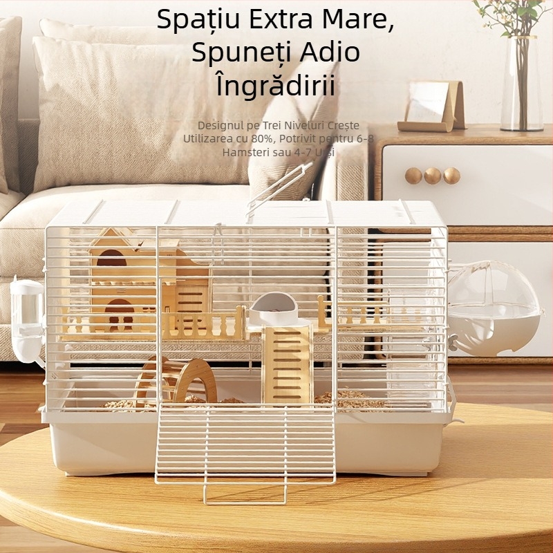 Cușcă pentru hamster – vilă de lux extrem de mare pentru hamsterul sirian, set cu cușcă de bază 47 și casă mare