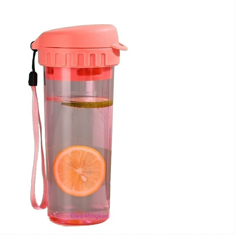 Pahar plastic pentru apă, portabil, cu capac, capacitate mare, potrivit pentru sport și ceai, design elegant și simplu