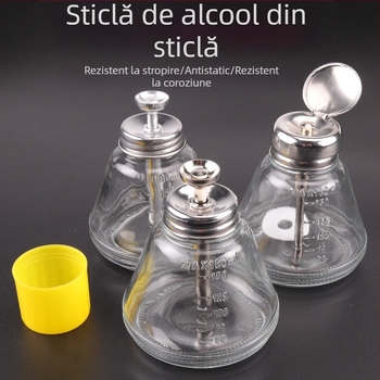 Sticlă pentru alcool, 180 ml, cu pompă, uz industrială, anticorozivă, anti-statică, îngroșată, cu nucleu din cupru