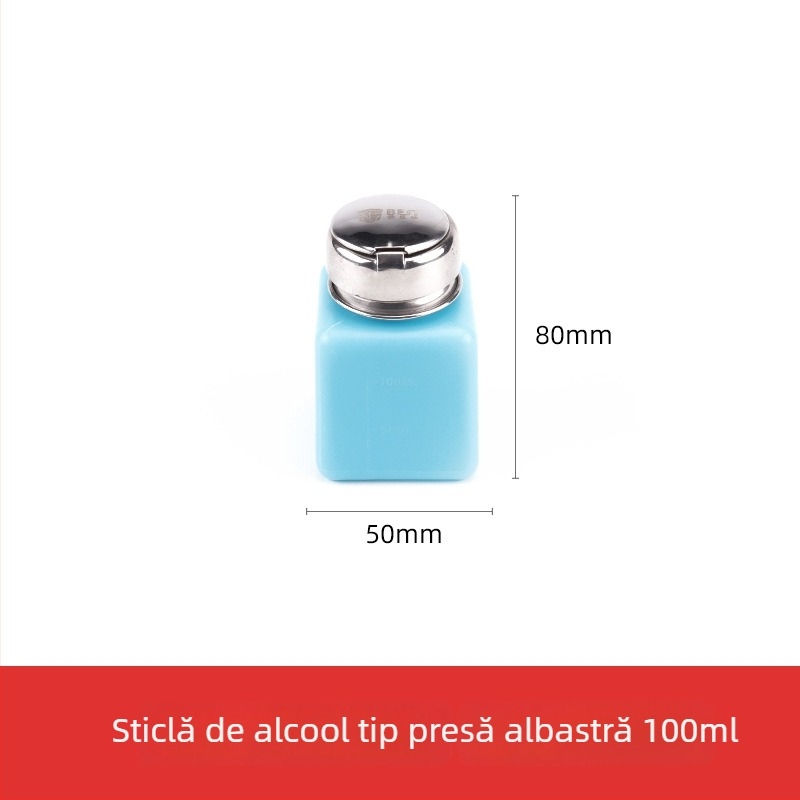 Sticlă pentru alcool, 180 ml, cu pompă, uz industrială, anticorozivă, anti-statică, îngroșată, cu nucleu din cupru