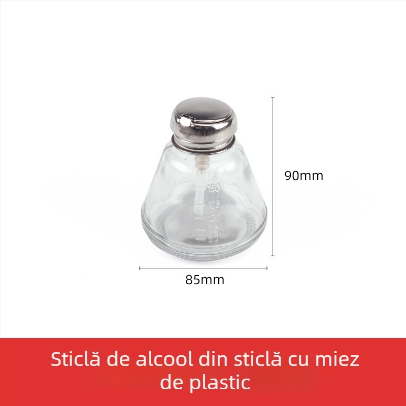 Sticlă pentru alcool, 180 ml, cu pompă, uz industrială, anticorozivă, anti-statică, îngroșată, cu nucleu din cupru