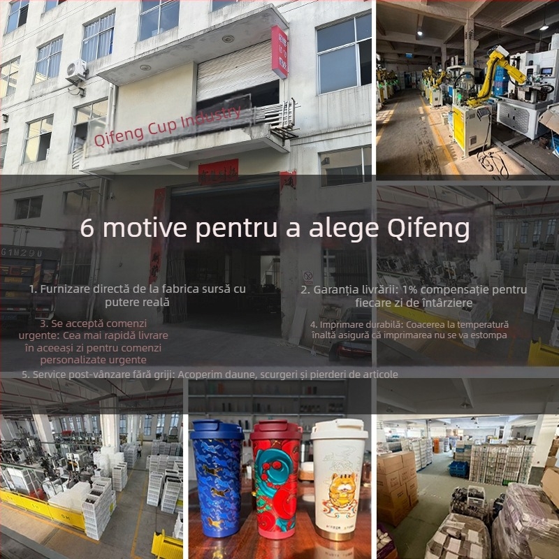 Cana termică de mare capacitate, interior din oțel inoxidabil 316, pai, pentru mașină, cu mâner