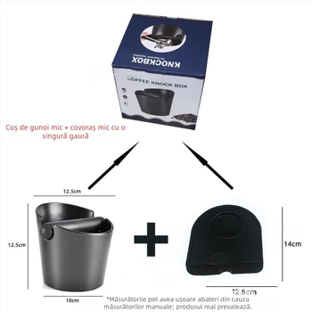 Set covoraș cafea pentru bar și găleată pentru resturi de cafea, covor de colț multifuncțional
