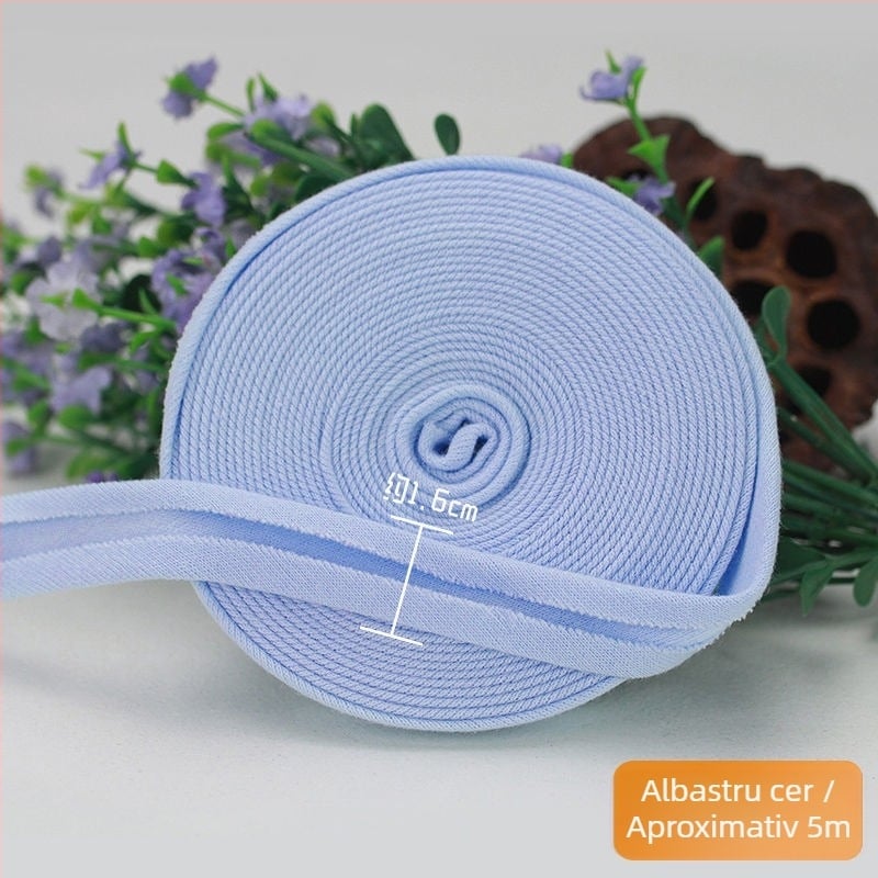 Bandă decorativă tricotată din bumbac, elastică, pentru margini ale hainelor