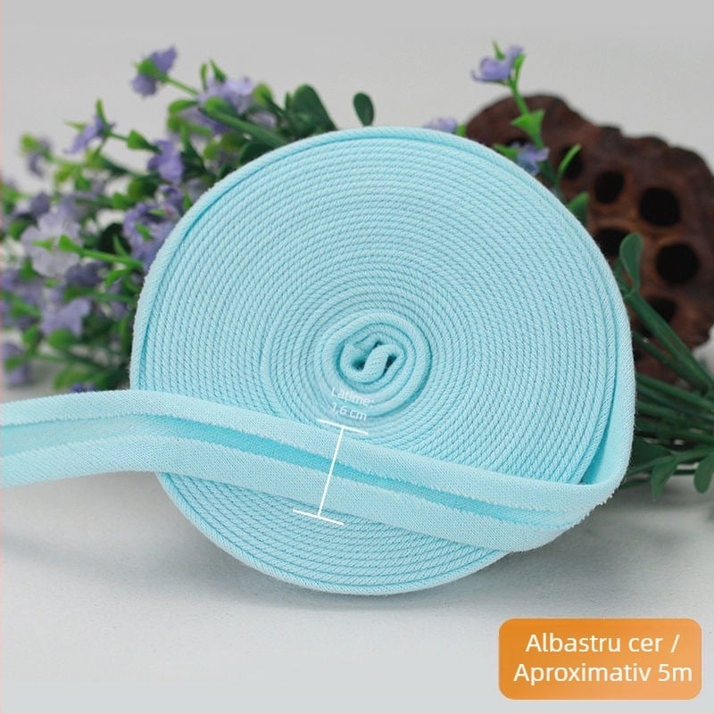 Bandă decorativă tricotată din bumbac, elastică, pentru margini ale hainelor