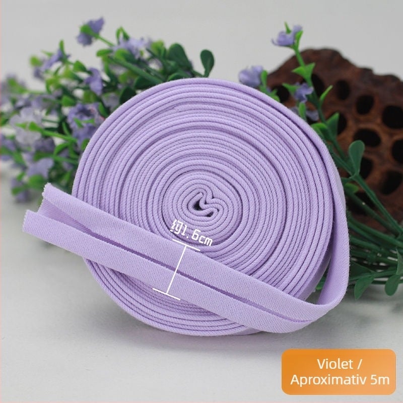 Bandă decorativă tricotată din bumbac, elastică, pentru margini ale hainelor