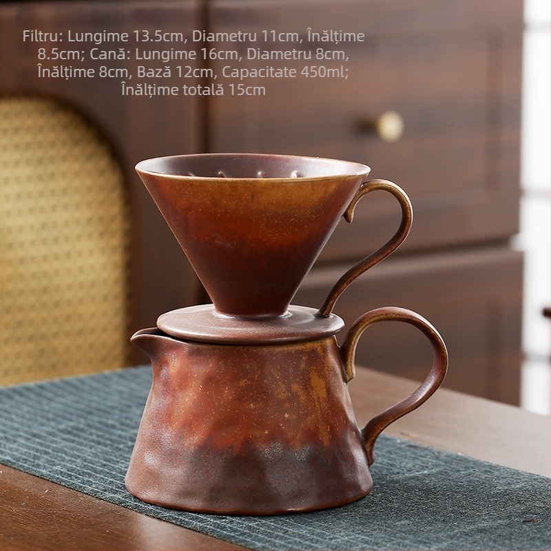 Set ceramic pentru cafea pour-over cu filtru V60