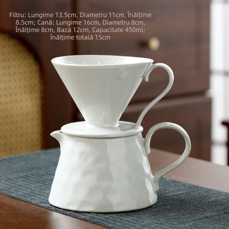 Set ceramic pentru cafea pour-over cu filtru V60
