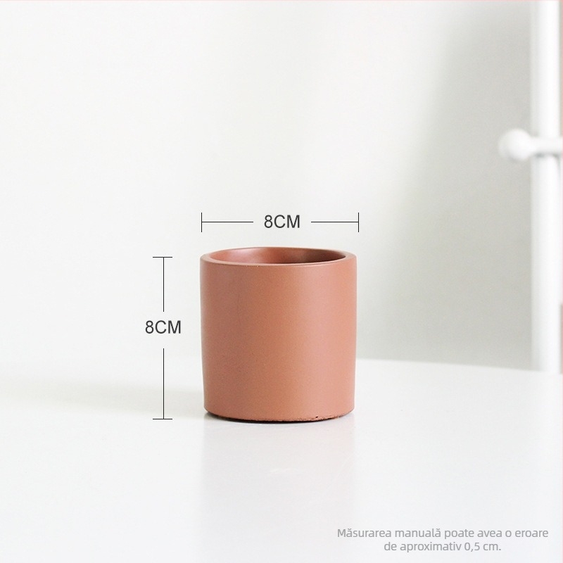 Ghiveci pătrat mat din ciment, stil nordic, interior, pentru suculente și plante verzi, set cu ghivece rotunde