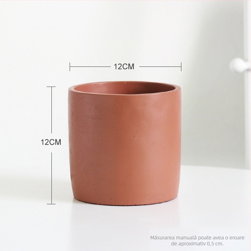 Ghiveci pătrat mat din ciment, stil nordic, interior, pentru suculente și plante verzi, set cu ghivece rotunde