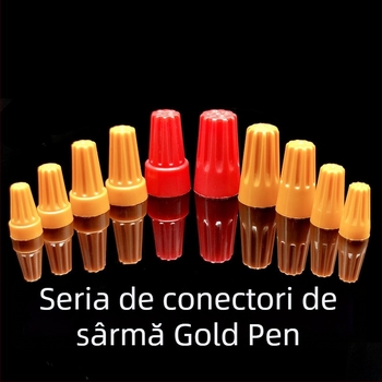 Gold-Pen capac terminal cu șurub, culoare, cap spiral pentru conductor, capac de strângere manual, capac de crimpare, terminal închis, certificat