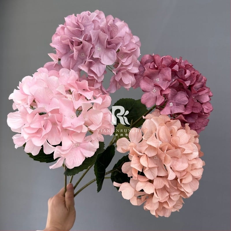 Hydrangea de mătase, tulpină unică, floare artificială mare pentru culoarul nunții și decorul de fundal
