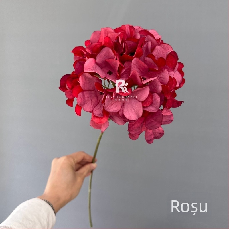 Hydrangea de mătase, tulpină unică, floare artificială mare pentru culoarul nunții și decorul de fundal