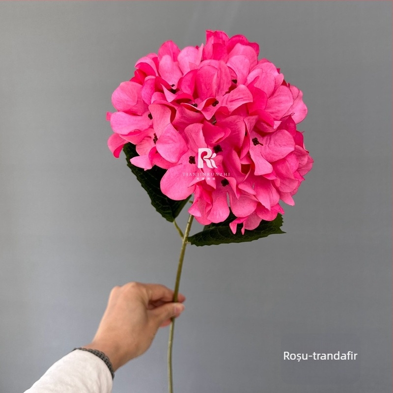 Hydrangea de mătase, tulpină unică, floare artificială mare pentru culoarul nunții și decorul de fundal