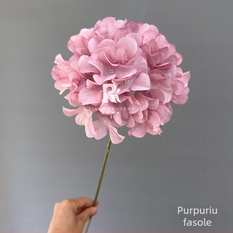 Hydrangea de mătase, tulpină unică, floare artificială mare pentru culoarul nunții și decorul de fundal