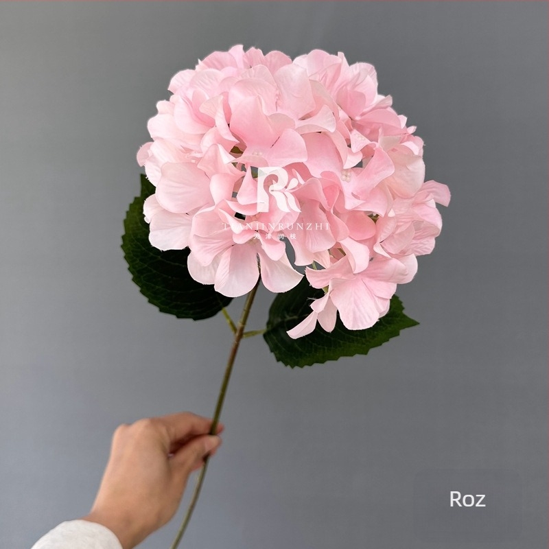 Hydrangea de mătase, tulpină unică, floare artificială mare pentru culoarul nunții și decorul de fundal