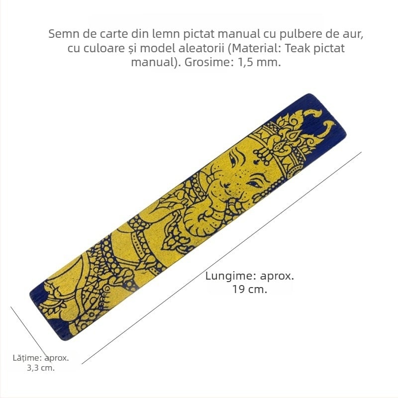 Semne de carte din lemn, lucrate manual; semne de carte cu elefanți din mătase; etichete de carte din hârtie cu motive florale; suveniruri de călătorie