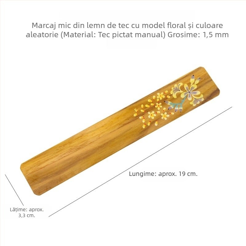 Semne de carte din lemn, lucrate manual; semne de carte cu elefanți din mătase; etichete de carte din hârtie cu motive florale; suveniruri de călătorie