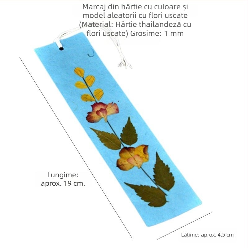 Semne de carte din lemn, lucrate manual; semne de carte cu elefanți din mătase; etichete de carte din hârtie cu motive florale; suveniruri de călătorie