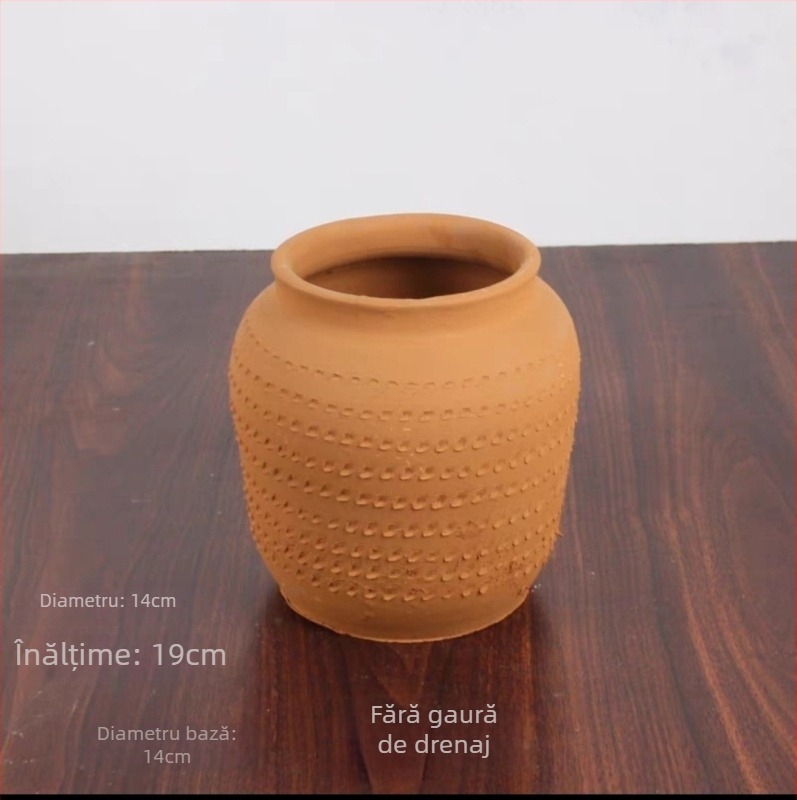 Ghivece retro din teracotă și ceramică, vaze pentru flori uscate, recipiente respirabile pentru plantare în interior și exterior