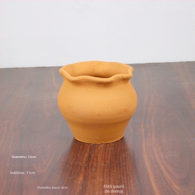 Ghivece retro din teracotă și ceramică, vaze pentru flori uscate, recipiente respirabile pentru plantare în interior și exterior