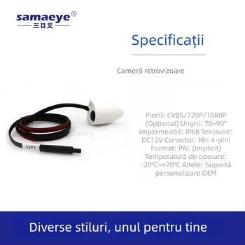 Cameră universală de vedere laterală pentru mașină, imagine AHD/CCD, vedere de noapte, pentru zona moartă stânga-dreapta, instalare fără găuri
