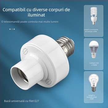 Suport lampă cu telecomandă, 220V, întrerupător fără fir, temporizator pentru iluminat în dormitor