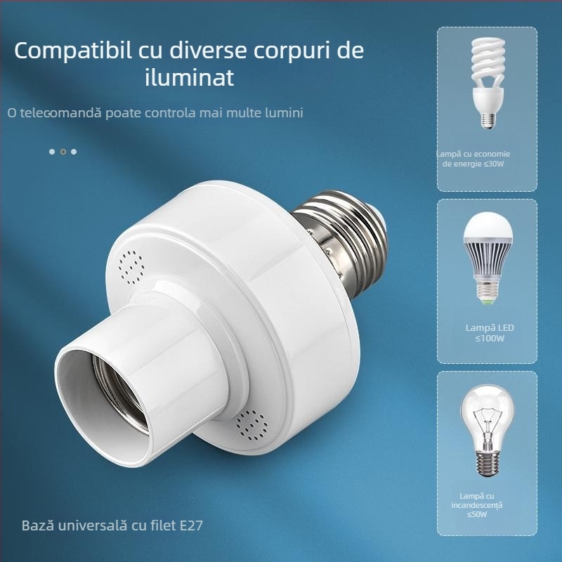 Suport lampă cu telecomandă, 220V, întrerupător fără fir, temporizator pentru iluminat în dormitor