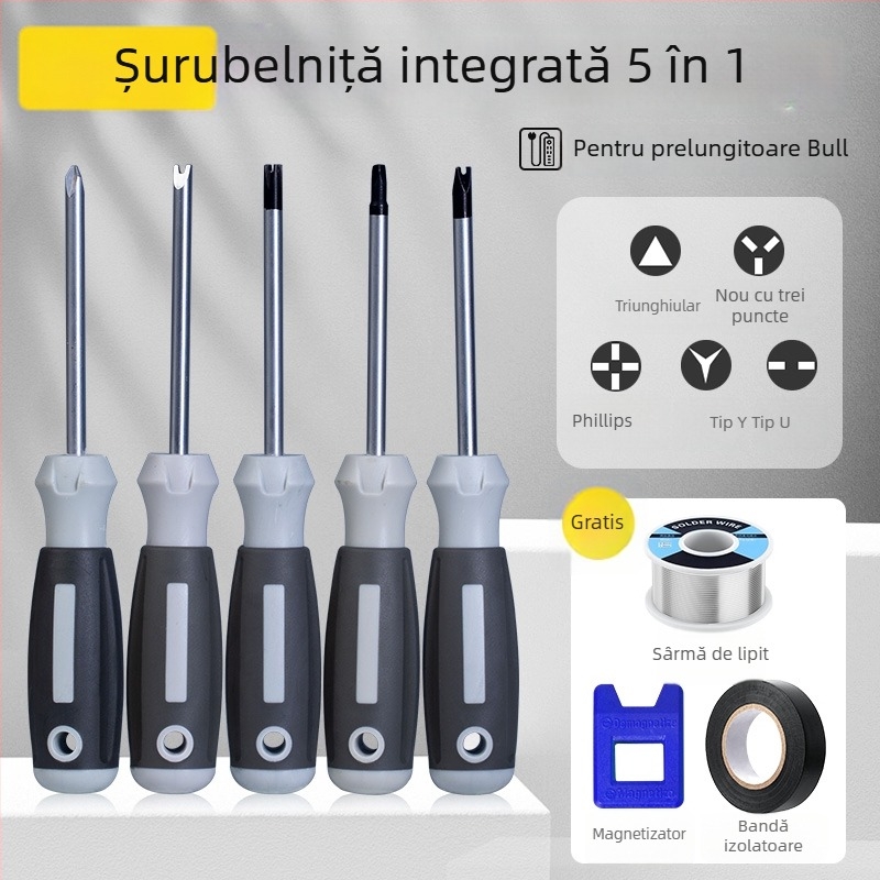 Set 13 în 1 șurubelnițe pentru demontarea prizelor și panourilor: triunghiular, U, Y, cruce internă