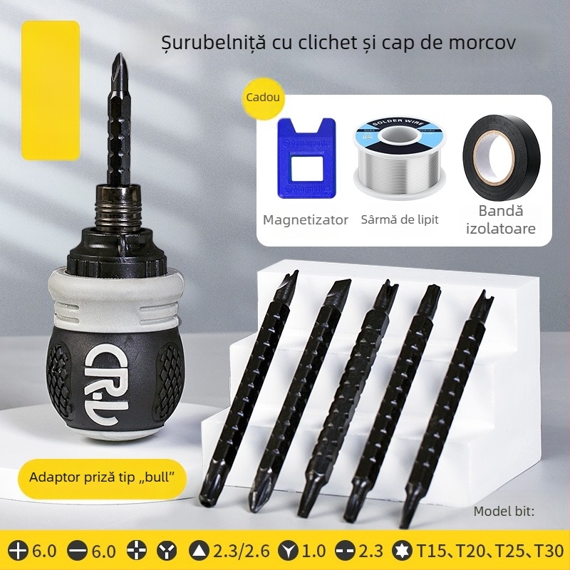 Set 13 în 1 șurubelnițe pentru demontarea prizelor și panourilor: triunghiular, U, Y, cruce internă