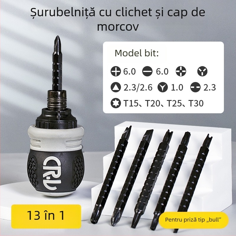 Set 13 în 1 șurubelnițe pentru demontarea prizelor și panourilor: triunghiular, U, Y, cruce internă