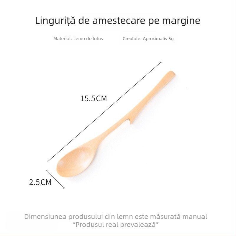 Bețișor de amestecat miere din lemn cu mâner lung, pentru cafea și lapte; linguriță de desert din lemn, protecție împotriva arsurilor, uz casnic
