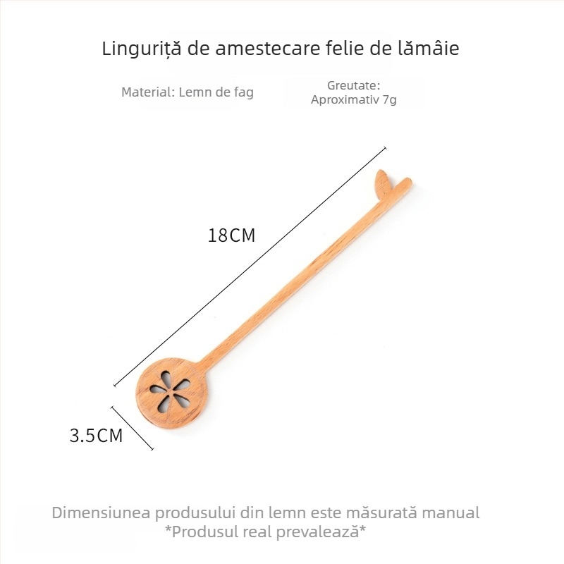 Bețișor de amestecat miere din lemn cu mâner lung, pentru cafea și lapte; linguriță de desert din lemn, protecție împotriva arsurilor, uz casnic