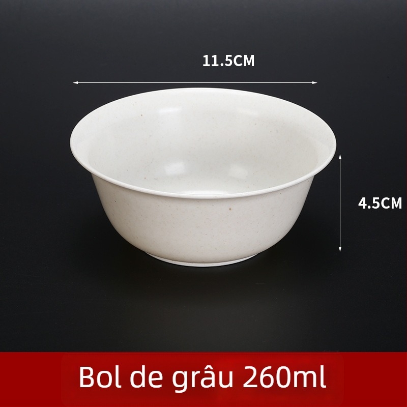 Set de veselă de unică folosință din coji de orez – boluri și farfurii îngroșate, rezistente la căldură, biodegradabile pentru banchet, 300 ml, 10 piese