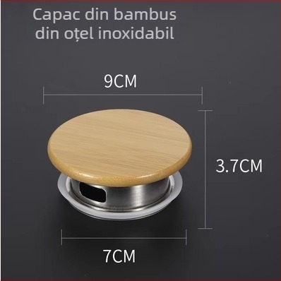Capac de ceainic din sticlă, cu oțel inoxidabil și lemn – piesă de schimb pentru ceainic