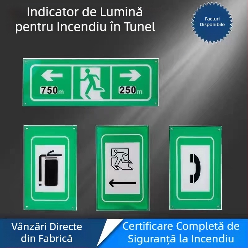 Lumină LED pentru tunel, semnalizare de urgență cu evacuare și pasaj pietonal