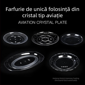 Tăvițe de unică folosință din plastic dur, aspect cristal, pentru uz casnic și banchete