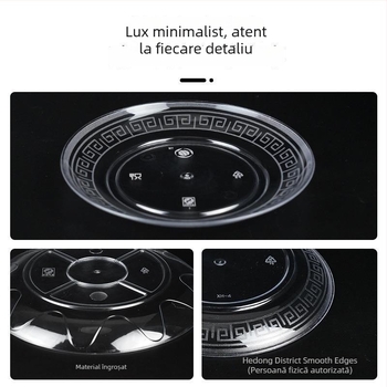 Tăvițe de unică folosință din plastic dur, aspect cristal, pentru uz casnic și banchete