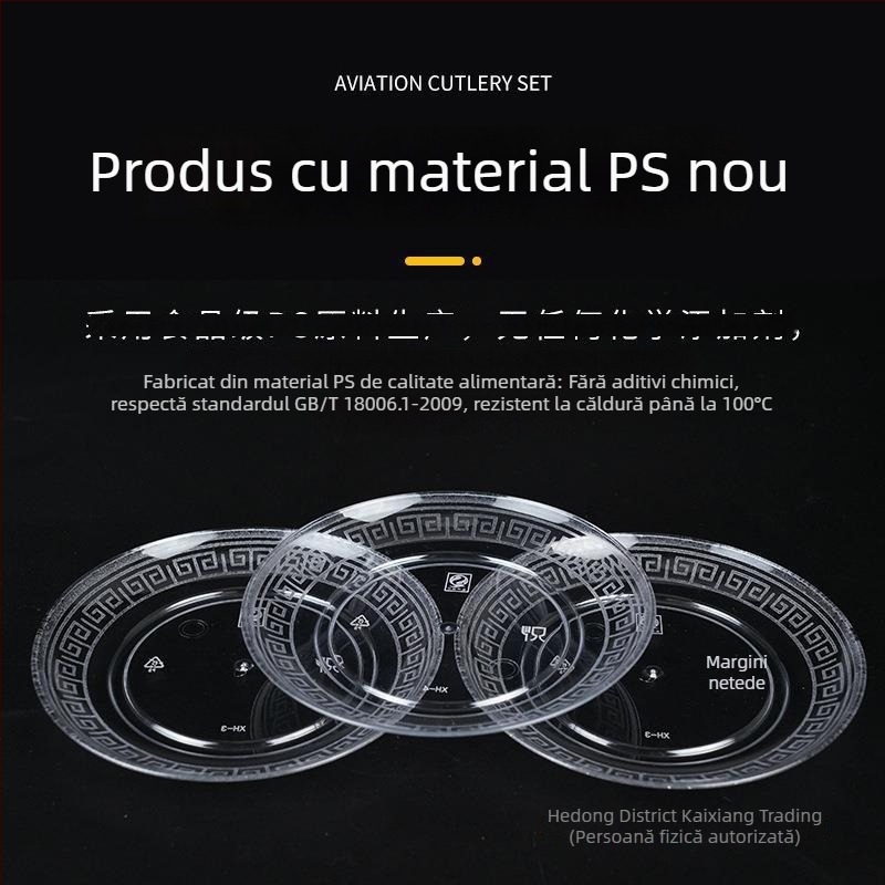 Tăvițe de unică folosință din plastic dur, aspect cristal, pentru uz casnic și banchete