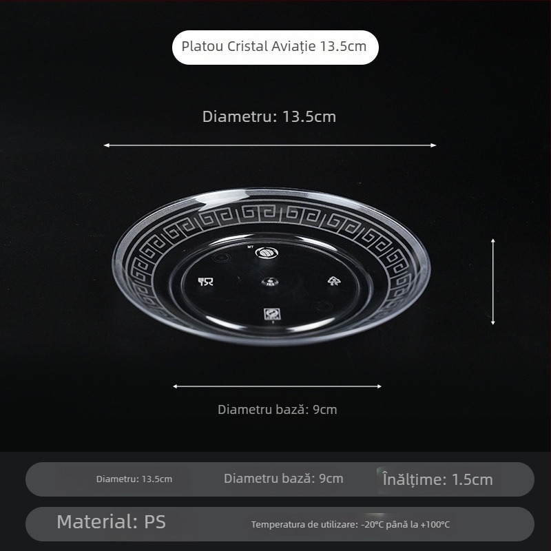 Tăvițe de unică folosință din plastic dur, aspect cristal, pentru uz casnic și banchete